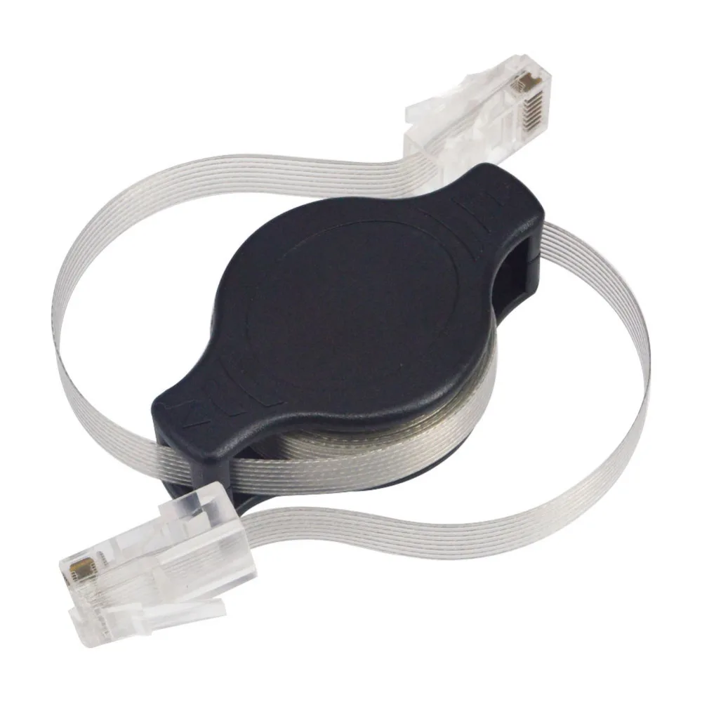 Портативный 1 5 м выдвижной RJ45 M-M Cat5 Ethernet сетевой кабель для ноутбука с кристаллами
