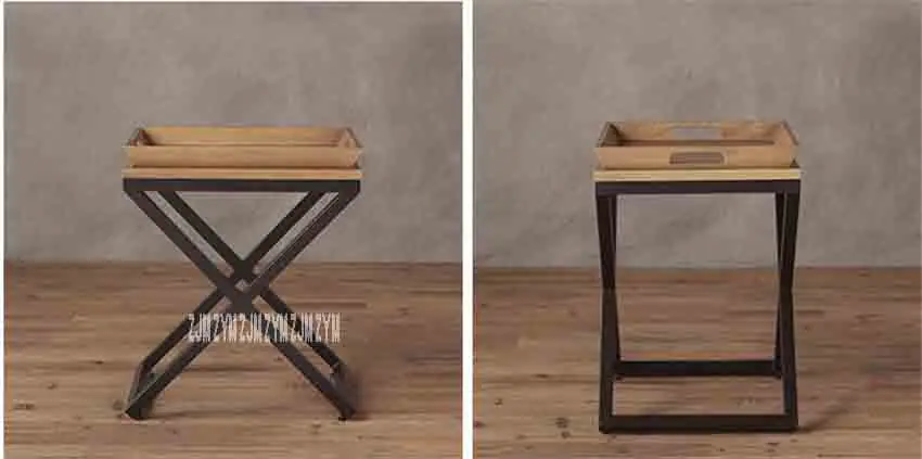Небольшая квартира чайный столик простой твердый деревянный журнальный столик для гостиной спальни столик деревянный поднос Твердый Дубовый Железный столик
