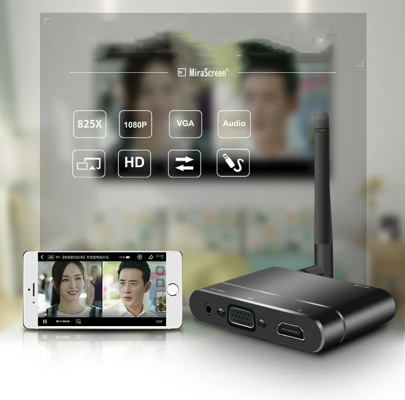 X6W ТВ-палка HDMI HD1080P Miracast DLNA Airplay WiFi Дисплей приемник ключ поддержка для HD tv AV Hdmi VGA выход мобильного телефона