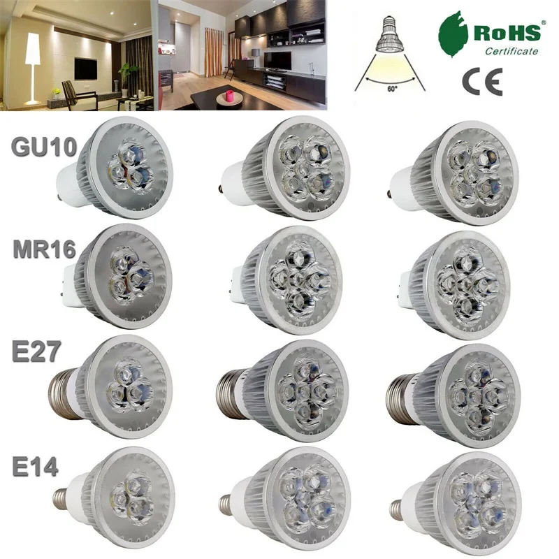 

LED Lampada 9W 12W 15W GU10 MR16 E27 E14 LED Bulb 85-265V Dimmable Led Spotlight Warm / Netural / Cold White LED lamp 110V 220V