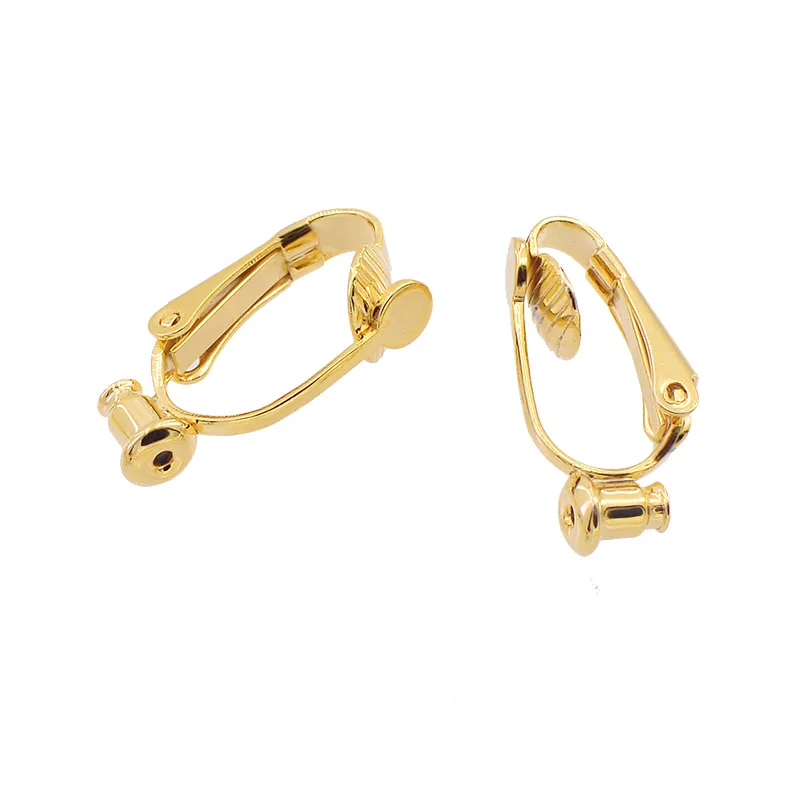 

SEA MEW 50 PCS Metal Copper Gold Ear Clip Base Setting For Jewelry Making