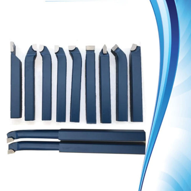 

11pcs/Set Metal Lathe Cemented Carbide Tip Tipped Lathe Carbon Steel Turning Cutter Tools Cutting Machine Welding Tool