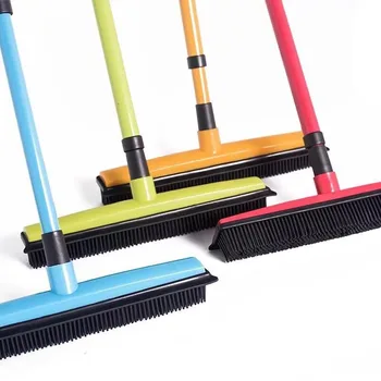 Multifunctional telescopic broom magic rubber besom cleaner pet hair removal brush home floor dust mop & carpet sweeper 2