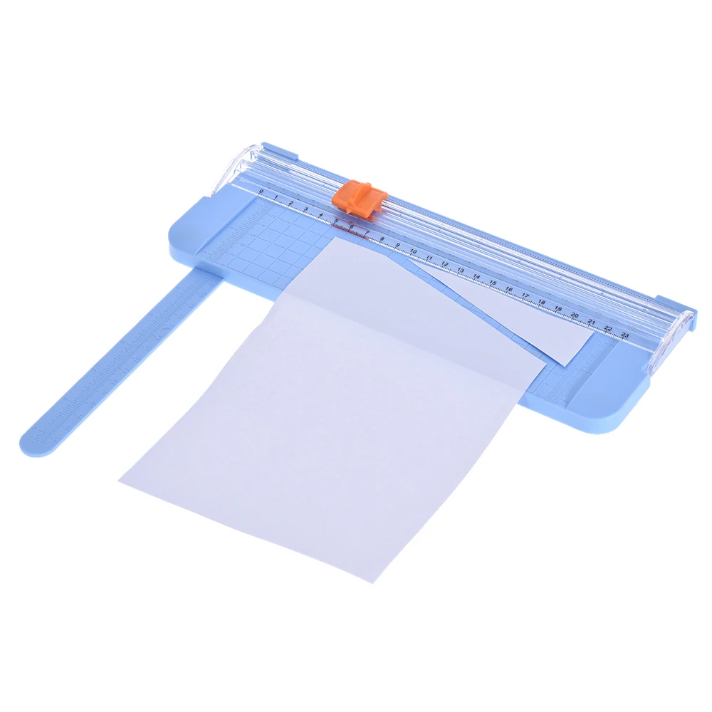 Портативный бумажный триммер мини Скрапбукинг Бумажные триммеры резаки гильотина Выдвижная линейка для этикетки с фото офисная бумага резка - Цвет: Blue Color