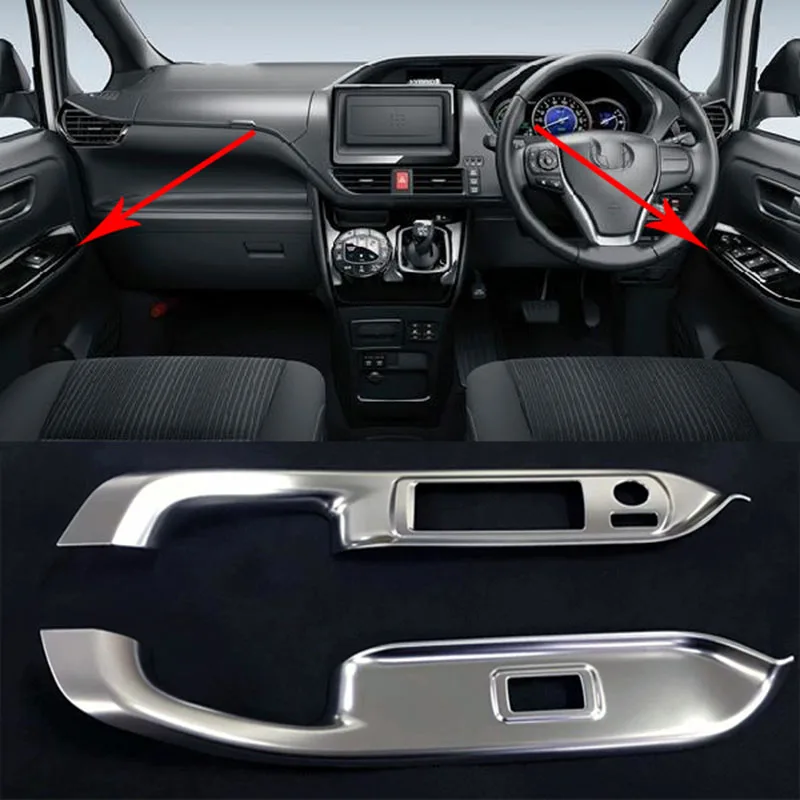 

ABS Chrome Trim Window Lifter Switch Decoration Refires Regulator Panel Cover For Toyota Voxy Noah For Toyota Voxy Noah R80 RHD