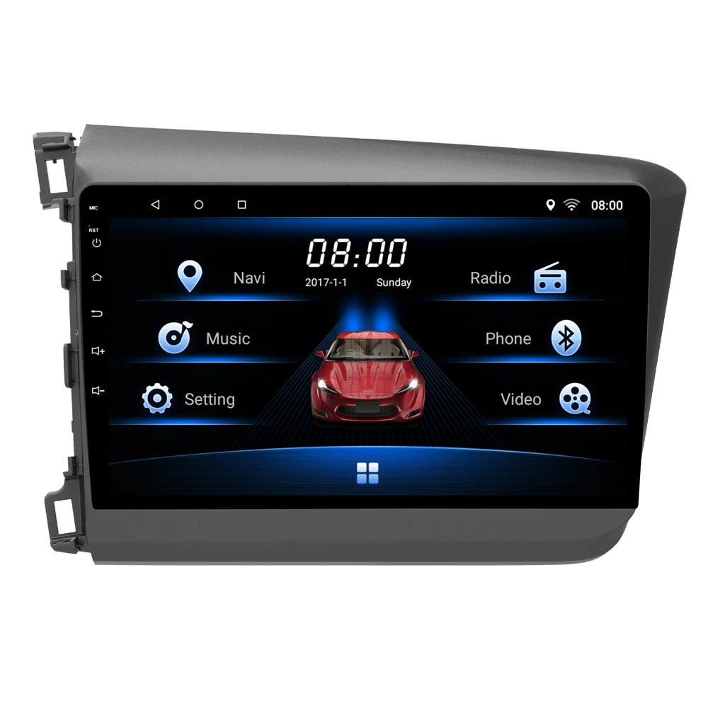 Sale Car Multimedia player 1 Din Android 7.1 Car DVD For Honda Civic 2012-2015 9" 2G/16G touch screen Car Radio GPS 2