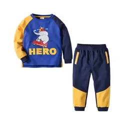BAOZIWO/детская одежда, 2019 г., яркий весенне-осенний Новый Детский комплект, повседневный комплект для мальчиков, Детский костюм