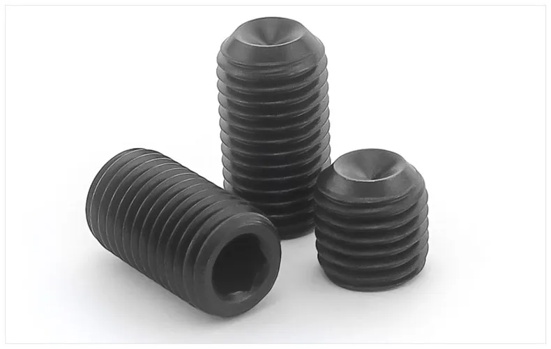 

DIN916 12.9 carbon steel Concave set screws hex socket black Chimi M1.6 M2 M2.5 M3 M4 M5 screw headless Top wire machine screw
