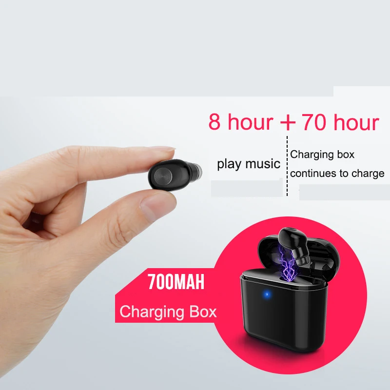 BL1 Мини Bluetooth наушники гарнитуры Беспроводной с зарядки box 700 мАч вкладыши