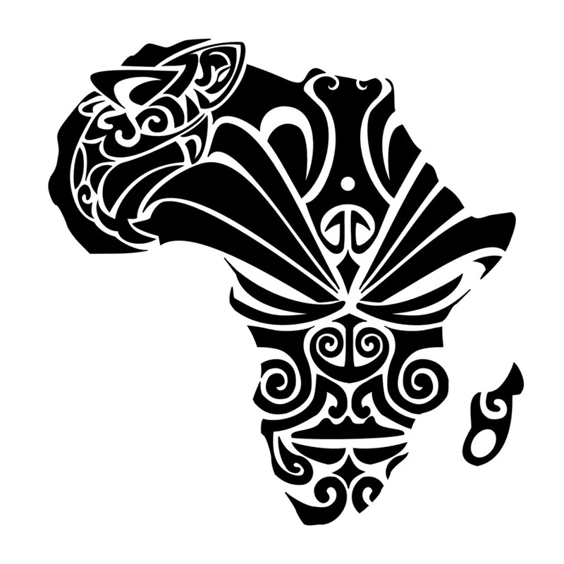 Dctal Africa Totem Map Mask Sticker Decal Posters Coffee Shop Vinyl Wall Car Decals Pegatina Decal Decor Mural Map Sticker