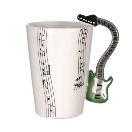 Креативная музыкальная скрипка, стильная керамическая кружка для гитары, Кофейная, чайная, молочная, с ручкой, кофейная кружка, новинка, подарки - Цвет: B
