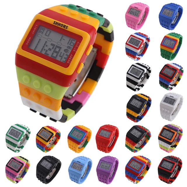 Hot Children's Watches Digital LED Chic Unisex Colorful Constructor blocks Sport Hot Children's Watches Digital LED Chic Unisex Colorful Constructor blocks Sport