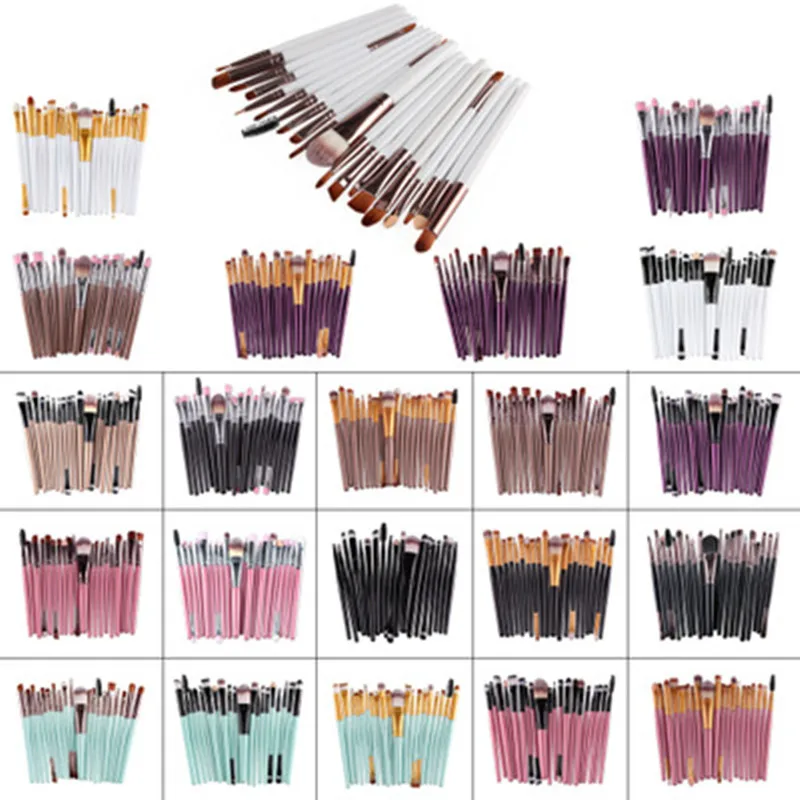 20set20Pcs тени для век основа бровей ресницы кисть для губ макияж кисти Косметика Макияж глаз Кисти Набор инструментов
