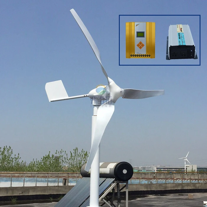 

600w wind system ,2m/s low start up wind speed with 3 blades full set with MPPT hybrid controller and 1000w inverter