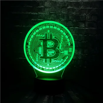 

New 3D Illusion LED 7 Color Change USB Base Luster Acrylic Panel Bitcoin Room Decor Bedside Night Mood Lamp Holiday Friend toy