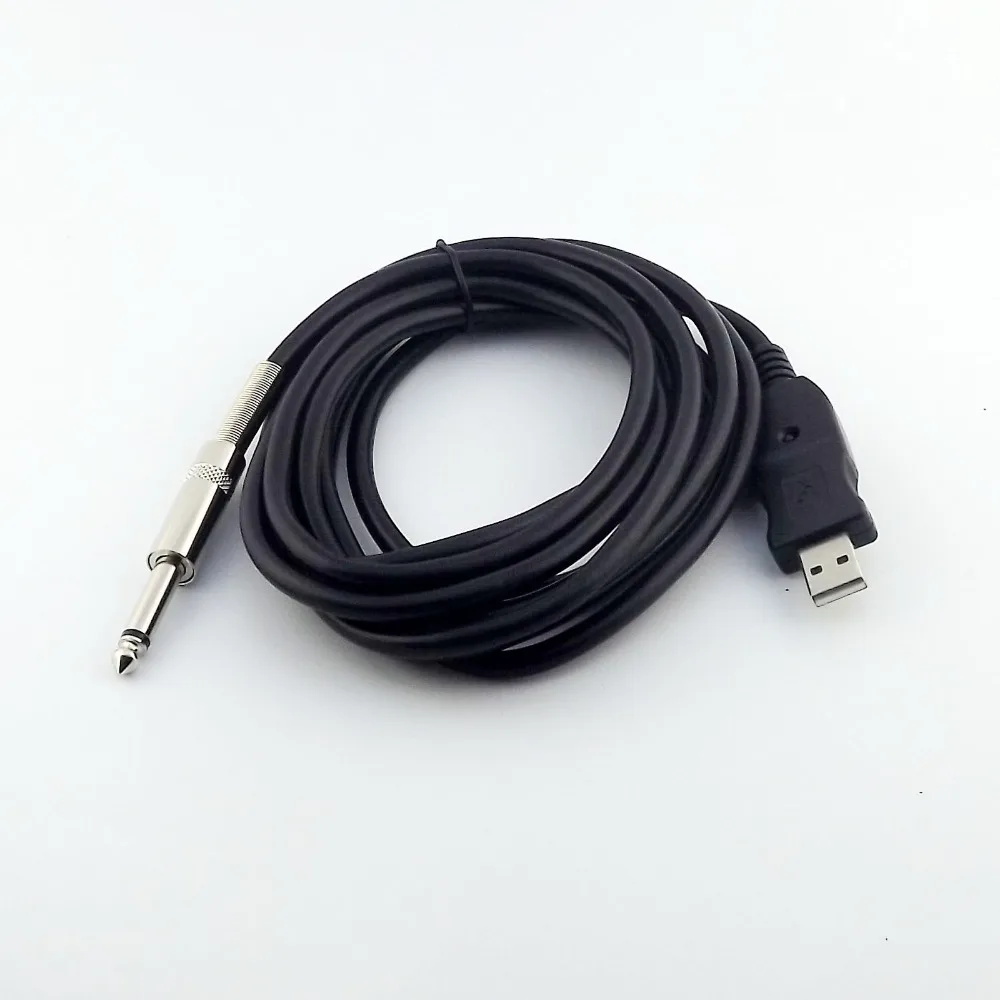 

10pcs Guitar Bass 6.35mm 1/4" Male To USB Link Connection Instrument Adapter Cable 3M