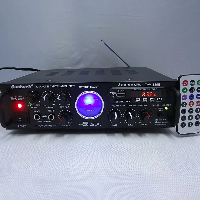 TAV-339B В 220 Вт 200 в HIFI домашний караоке усилители домашние двойной микрофон/карты/FM