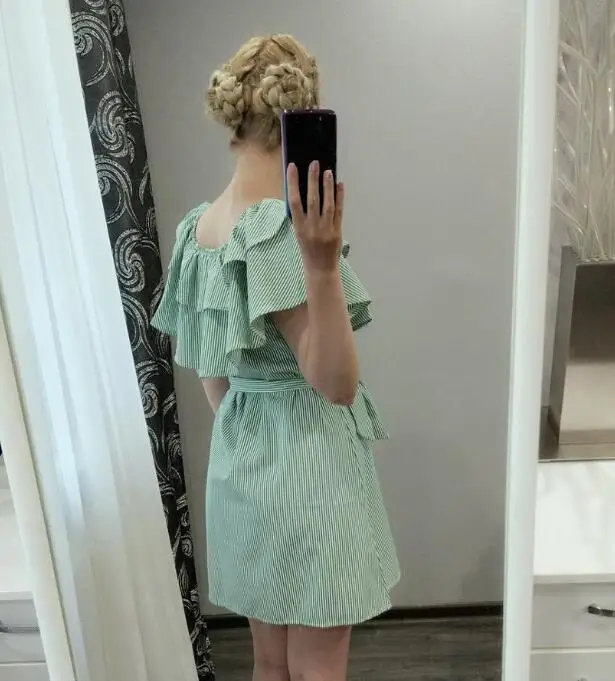 Женское летнее платье с поясом и вырезом лодочкой открытыми плечами|vestidos f|sleeve