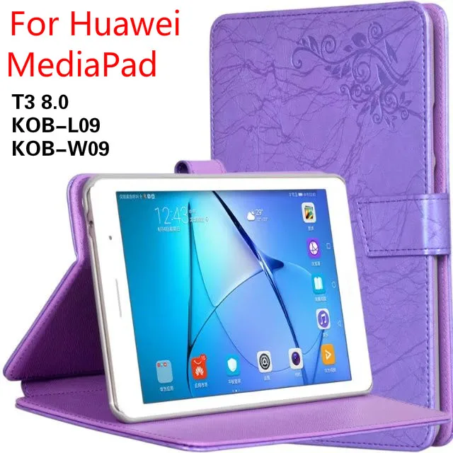 Цветной чехол для huawei MediaPad T3 8,0 KOB-L09 KOB-W09 из искусственной кожи складной чехол-книжка чехол + стилус