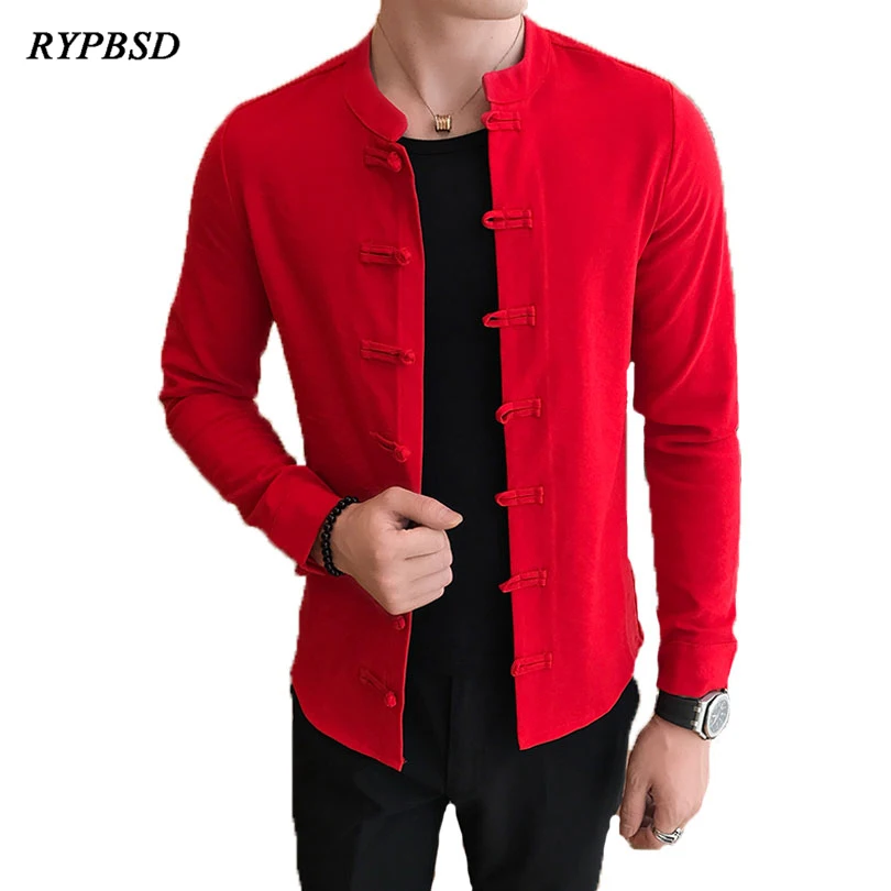 

Mandarin Collar Shirt Camisa Mao Hombre Chinese Collar Shirts for Mens Shirts Regular Fit Camisa Tradicional China Hombre