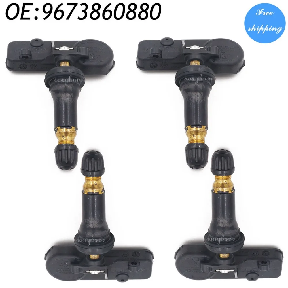 

4PCS Tire Pressure Monitoring System Sensors For Peugeot Citroen 9673860880 433MHz 5430W0 96 738 608 80