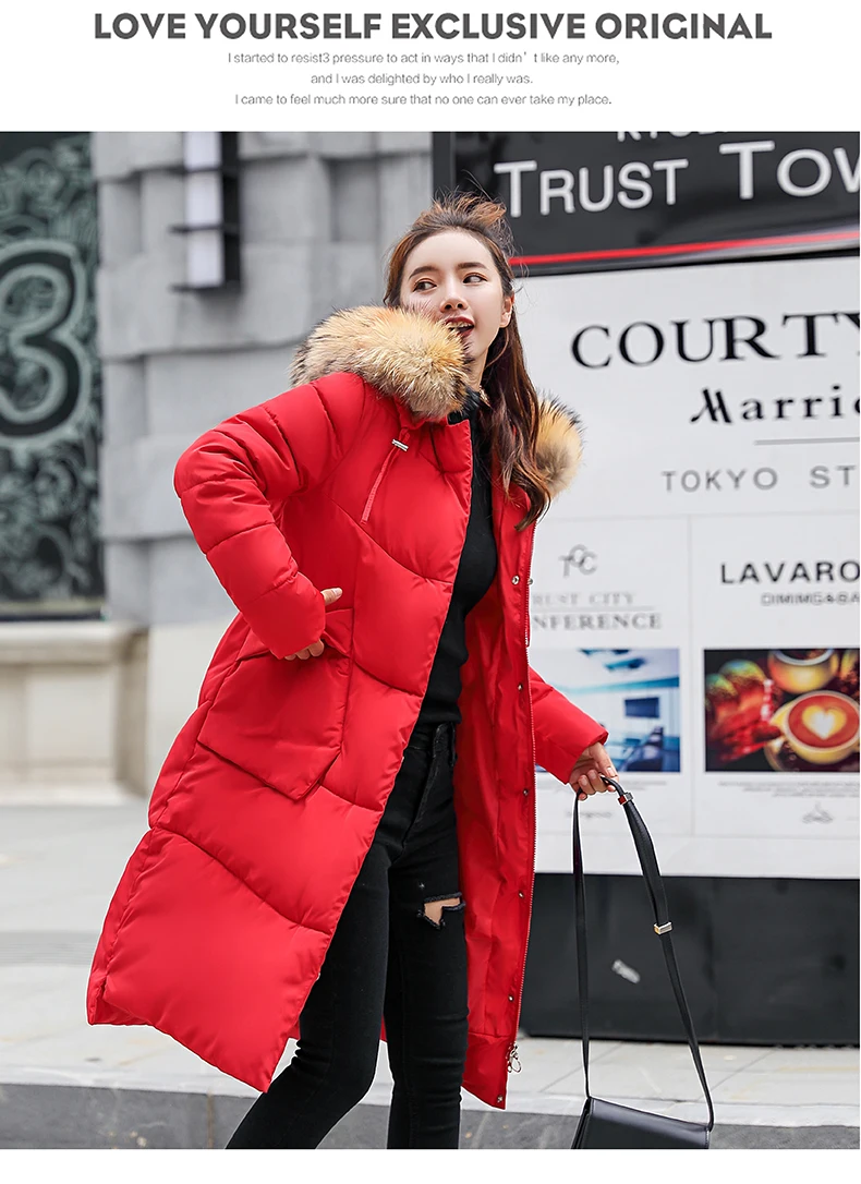 Winter Jacket Women Medium And Long Section Big Fur Collar Cotton Clothing Winter Jacket Women Coats Women Parka 2018 CH778 (10)