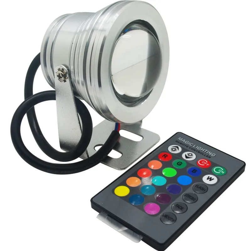 submersible pool lights High Quality Waterproof 10W RGB LED DC 12V Outdoor 16 Color Changing Flood Spot light Lamp Garden swimming pool lights underwater