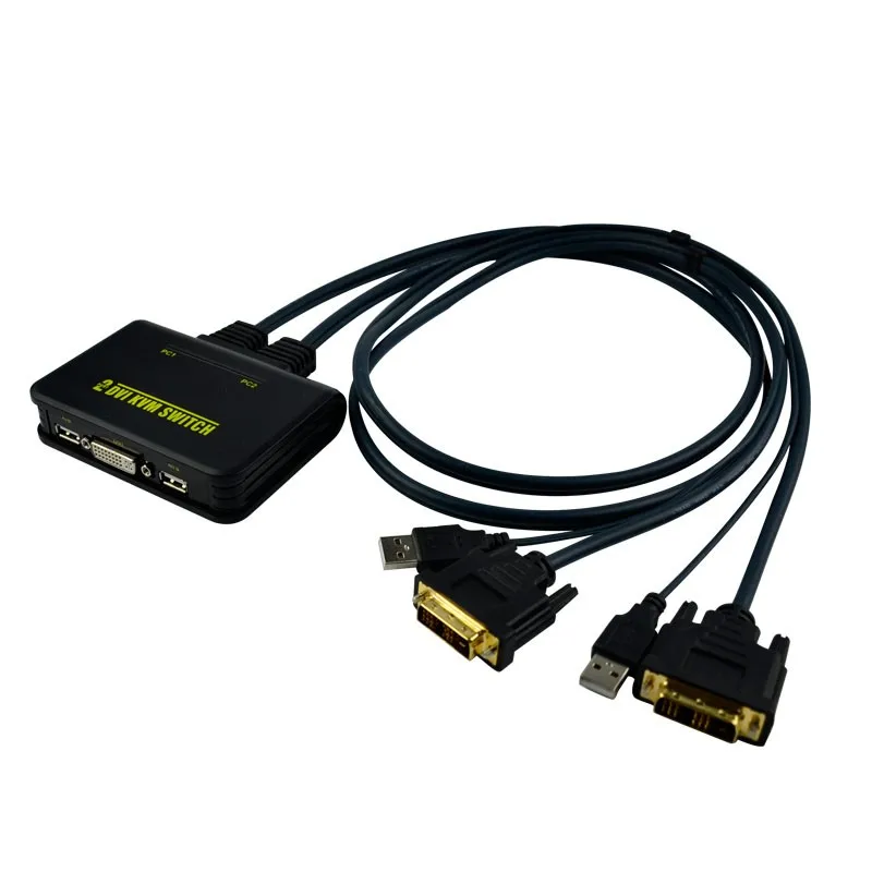 2 Port USB DVI Kvm Switch USB 2.0 DVI KVM Converter Switcher Audio Video Kabel Fr Monitor Computer Tastatur Maus