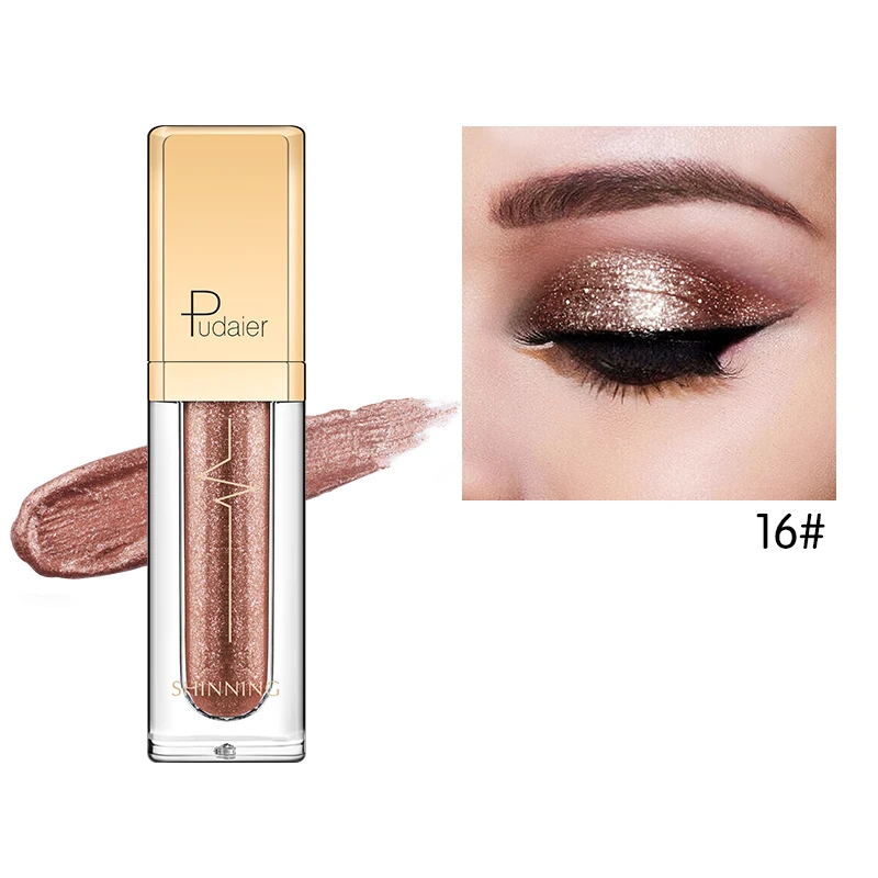 Pudaier 18 цветов блестящие жидкие тени для век Карандаш металлик Maquillage Paillette Yeux алмазные тени для век подводка для глаз ФЕСТИВАЛЬ Макияж - Цвет: P1227 16