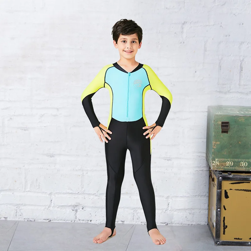 

Hisea Kids Diving Suit Wetsuit children for boys girls Keep Warm Quick drying One-piece Long Sleeves UV protection Swimwear New