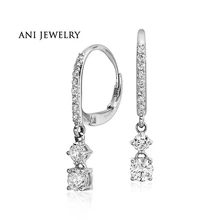 ANI с металлическим ремешком регулируемой длины, 14 k белое золото Для женщин Длинные висячие серьги 1,58 КТ Сертифицированный I/S1 натуральная Бриллиантовая Для женщин, хорошее ювелирное изделие, роскошные свадебные серьги в виде капель