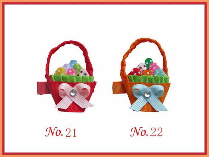 free shipping 50pcs ribbon easter hair clip bunny ...