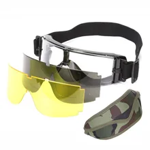 X800 военные солнечные очки с Для мужчин страйкбол Пейнтбольные очки армейские мотоциклетные ветрозащитный Защитные очки с 3 объектива тактические очки