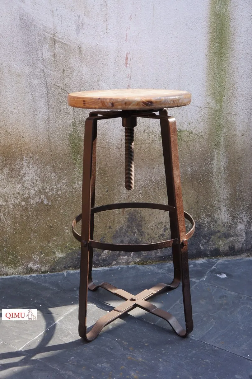 Iron Bar Stool American country to do the old retro rust proof bar