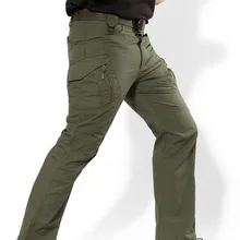 Мужские тактические брюки карго IX9, мужские армейские военные брюки, хлопковые эластичные повседневные брюки с несколькими карманами, 5XL