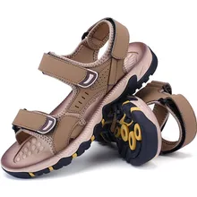2017 herren Leder Außen Sandalen Sommer Männer Schuhe Sport Sandalen Breathable Beiläufige Strand Hausschuhe rutschfeste Gummisohle Alias