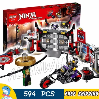 

558pcs Ninja S.O.G. Headquarters Oni bike Spinjitzu Spinner 10804 Model Building Blocks Assemble Bricks Compatible With Lago