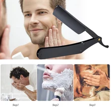 Бритва из нержавеющей стали прямой край Парикмахерская бритва складной бритвенный нож для волос бровей Борода станок для бритья волосы аксессуары для бритья