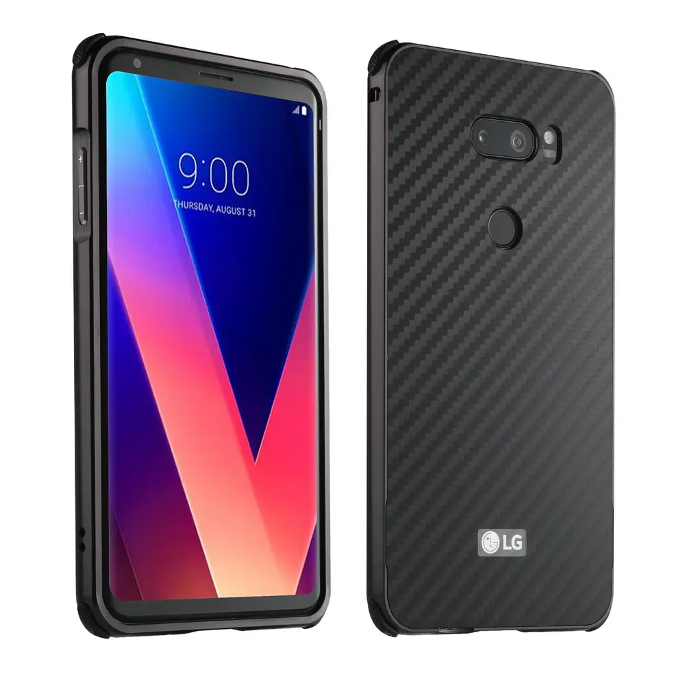 ZEALLION для LG V10 V20 V30 Роскошная алюминиевая металлическая рамка + углеродное волокно