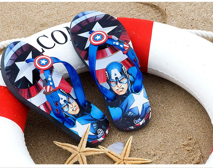 2017 cartoon children slippers Spider man boys slippers Captain America beach summer kids slippers indoor shoes home sandals  girls 530 (5)