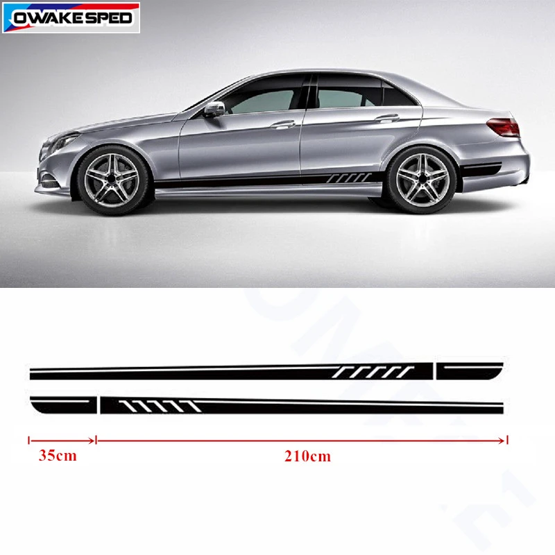 

Sport Stripes Door Side Skirt Sticker Car Body Accessories Waterproof Decals For Mercedes Benz E Class Couple W212 Fit 2-4 Doors