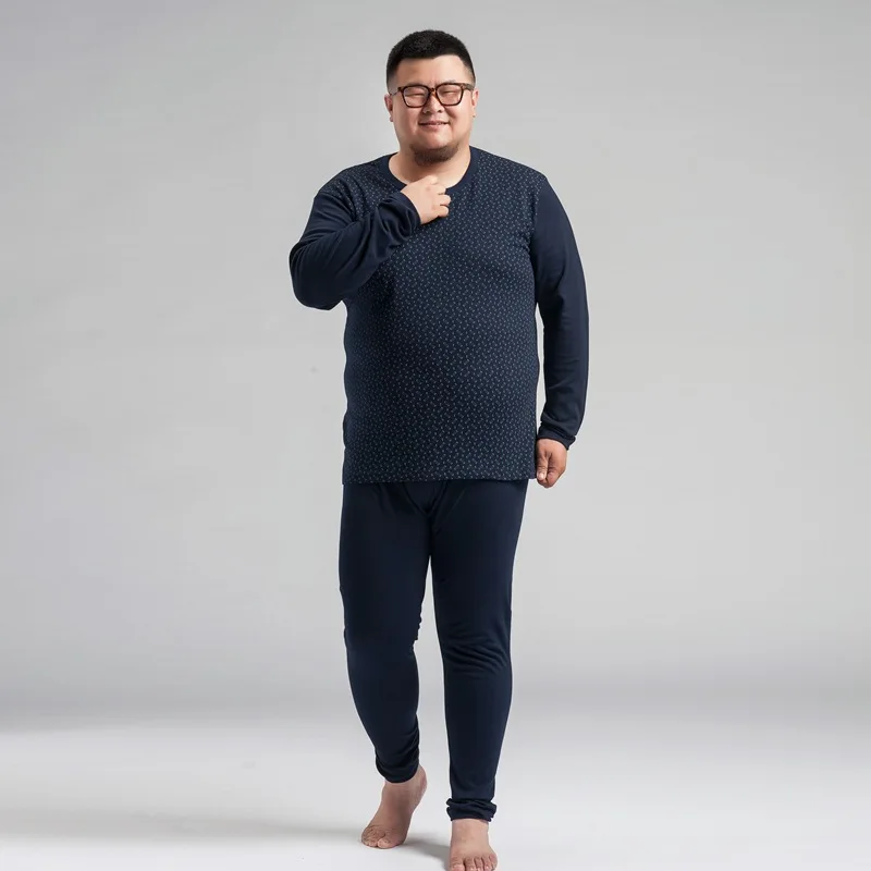 Сексуальное Красное осеннее тонкое хлопковое нижнее белье размера плюс 5xl, пижамный комплект для мужчин, длинные рукава, подштанники для мужчин, пижамы для мужчин, новинка 130 кг