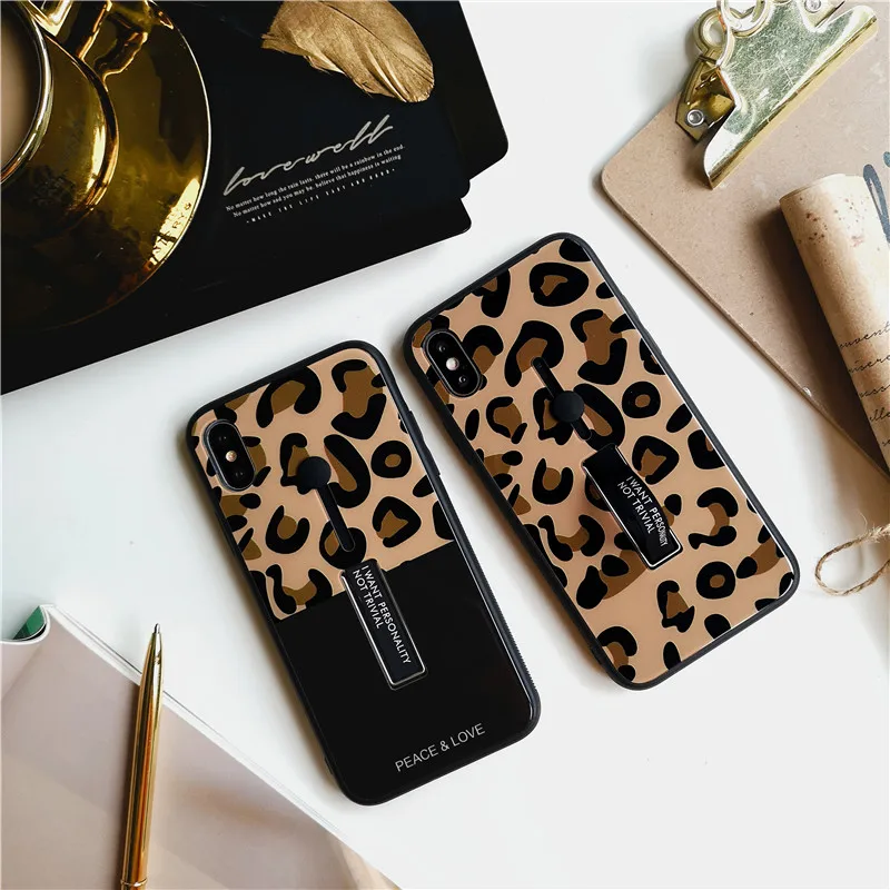 Luxury Phone Case For iphone X XS Max XR Brown stitching