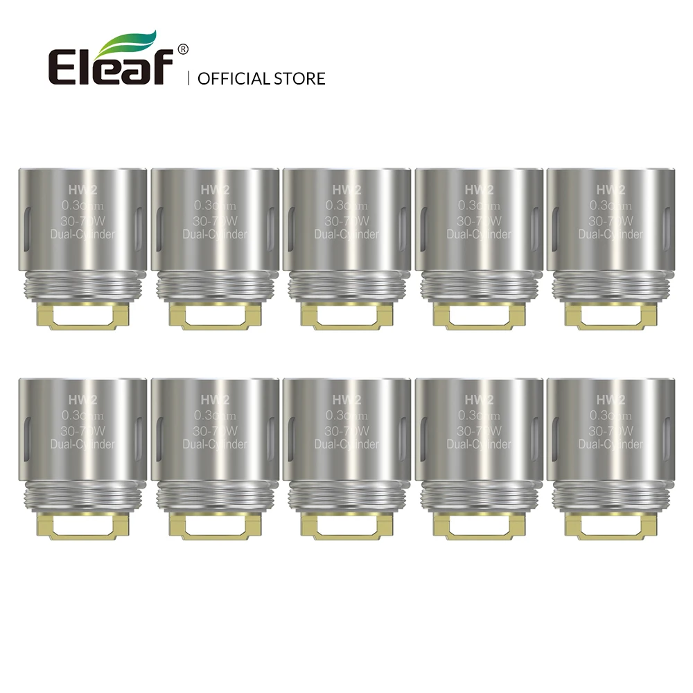 10pcs/lot Original Eleaf HW2 Dual-Cylinder 0.3ohm Head HW Coil 30-70W for Ello/Ello Mini/Ello TS tank electronic cigarette
