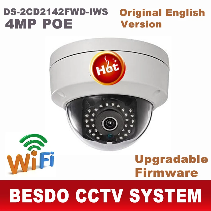 4MP POE WI-FI Беспроводная IP купольная камера HD DS-2CD2142FWD-IWS заменить DS-2CD2135F-IWS ds-2cd2132f-i