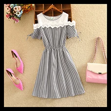 2019-Chic-Plaid-Summer-Dress-Short-Sleeve-Vogue-Empire-O-neck-Lace-Patchwork-Dress-Kawaii-Preppy.jpg_640x640