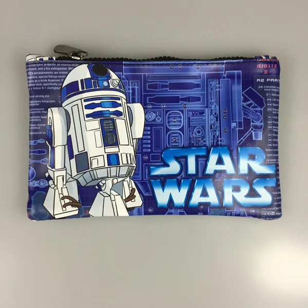 Pencilcase Звездные войны ручная сумка StarWar мультфильм канцелярские принадлежности с аниме футляр для карандашей мешочек кошельки кожа молния пенал кошелёк - Цвет: Серый