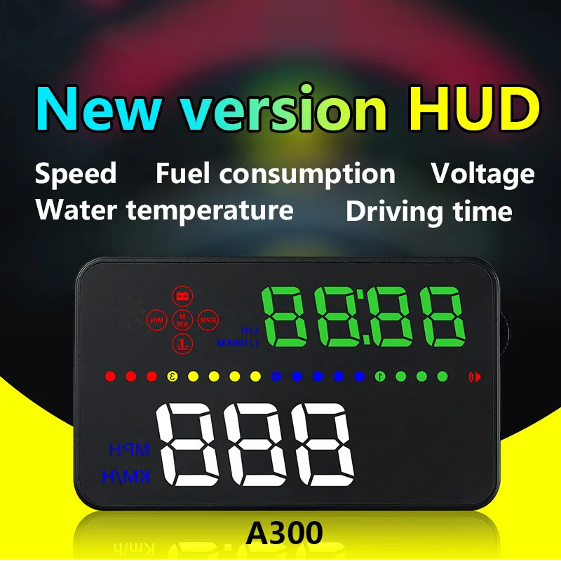 HUD Дисплей A300 Автомобильный Универсальный циферблат скорость цифровой проекции OBD вождения компьютера