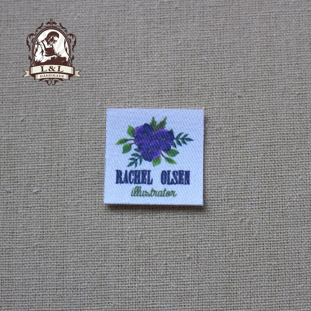 70 Custom logo labels / Natural Fabric Labels, handmade fabric tags,Custom Clothing Labels,Name ...