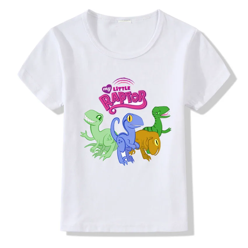 Футболка с динозавром в стиле Харадзюку Детская летняя одежда футболка с 3D принтом Юрского периода повседневные белые топы для маленьких мальчиков - Цвет: C6